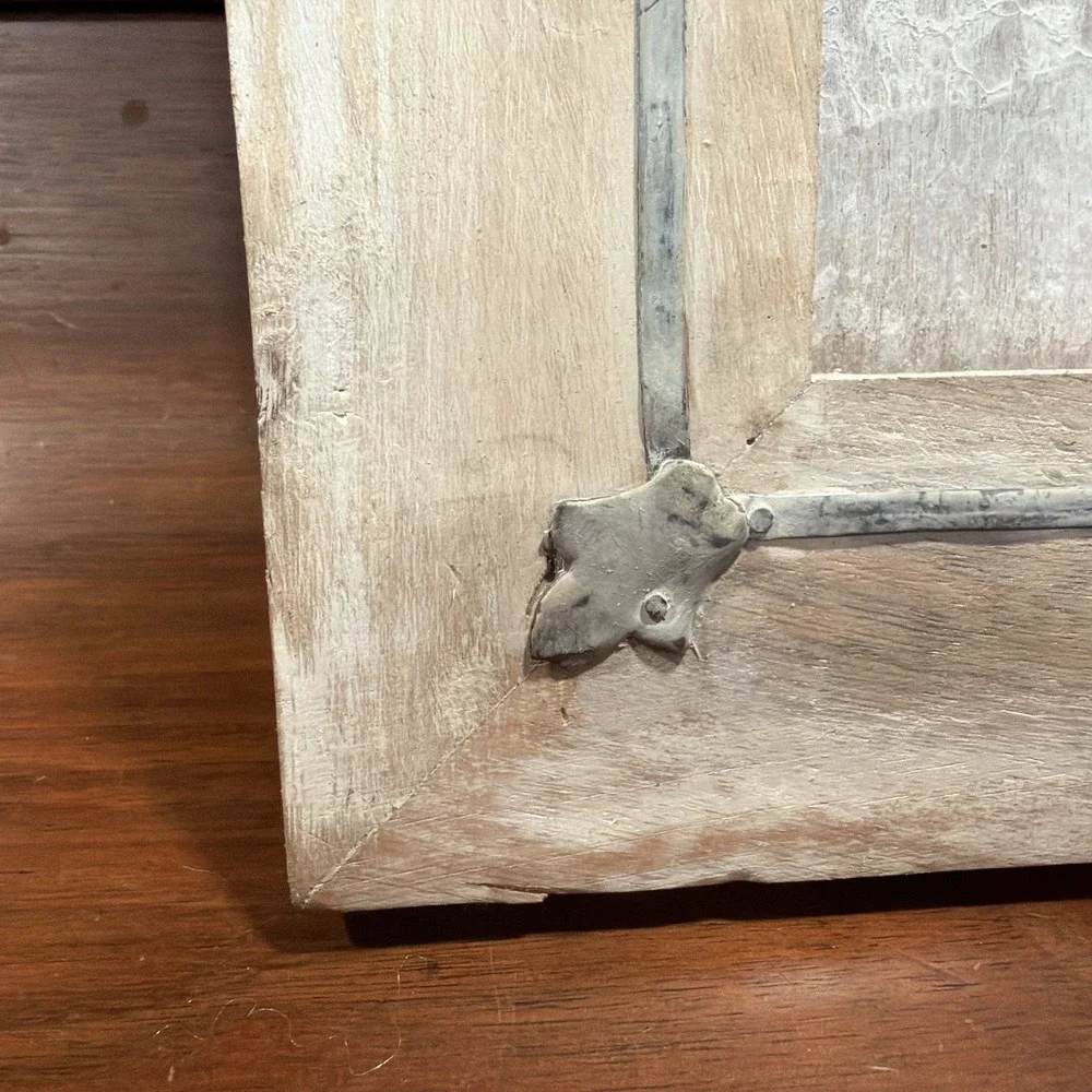 Antique Looking White Washed Hanging Wooden And Metal Frames Possibly Handmade